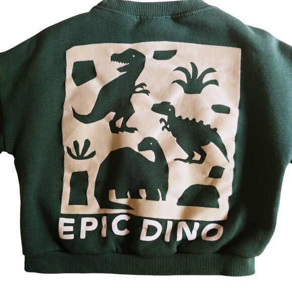 Zara Epic Dino Green Sweatshirt 18-24 Months - Picture 3 of 9
